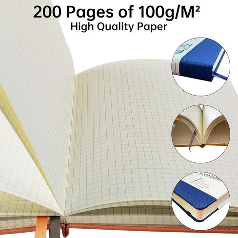 Mlife Graph Grid Paper Notebook، 200 صفحة دفاتر يومية مع حامل قلم، مجلة سميكة 100 جرام لكل متر مربع للنساء، دفاتر ملاحظات من جلد البولي يوريثان للعمل والمدرسة والكتابة (أسود) in Saudi Arabia