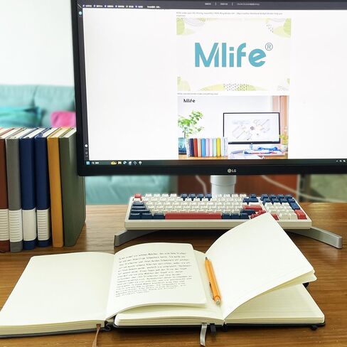 Mlife Graph Grid Paper Notebook، 200 صفحة دفاتر يومية مع حامل قلم، مجلة سميكة 100 جرام لكل متر مربع للنساء، دفاتر ملاحظات من جلد البولي يوريثان للعمل والمدرسة والكتابة (أسود) in Saudi Arabia