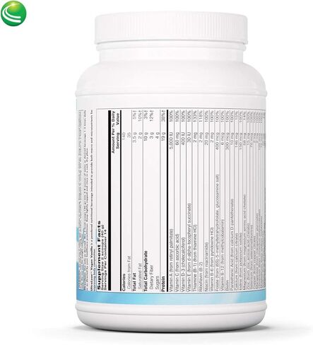 نوترا بيوجينيسيس - الفانيليا النباتية فائقة النعومة - مخفوق الطعام الوظيفي، المشروبات الغذائية المجففة، مكمل البروتين النباتي - 1.2 رطل in Kuwait