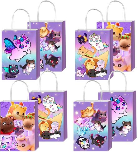 12pcs Meemeows Party Favor Gift Bags with Handles, Meemeows Birthday Party Supplies for Kids Party Decorations in Kuwait
