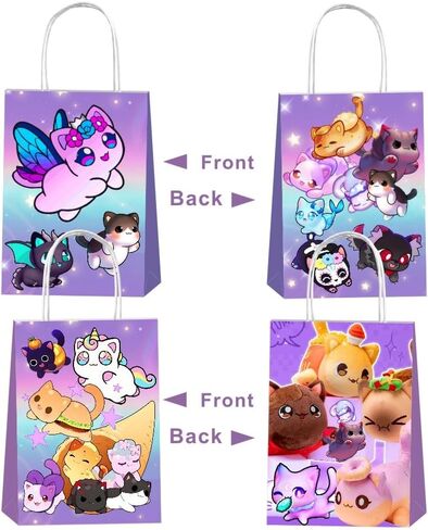 12pcs Meemeows Party Favor Gift Bags with Handles, Meemeows Birthday Party Supplies for Kids Party Decorations in Kuwait