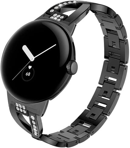 متوافق مع Google Pixel Watch 2 Bands، النساء [بدون فجوة] سلسلة معدنية بديلة بلينغ مجوهرات سوار حجر الراين بكسل حزام معصم لساعة Google Pixel 2/1 الملحقات in Saudi Arabia