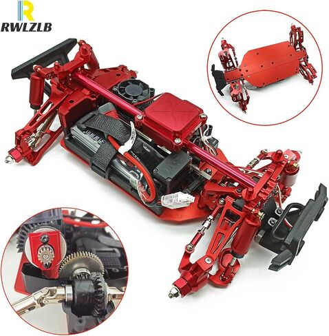 قطعة غيار معدنية مطورة لسيارة Hyper Go H14BM MJX 14210 14209 1/14 بدون فرش سيارات RC، مجموعة ذراع التأرجح لكأس التوجيه وأعمدة الجسم لبرج الصدمات (أحمر، براغي) in Kuwait