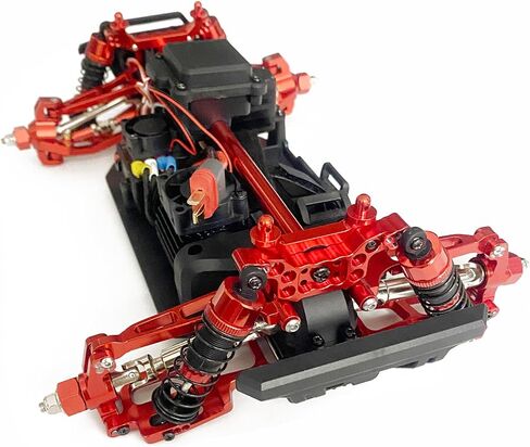 قطعة غيار معدنية مطورة لسيارة Hyper Go H14BM MJX 14210 14209 1/14 بدون فرش سيارات RC، مجموعة ذراع التأرجح لكأس التوجيه وأعمدة الجسم لبرج الصدمات (أحمر، براغي) in Kuwait