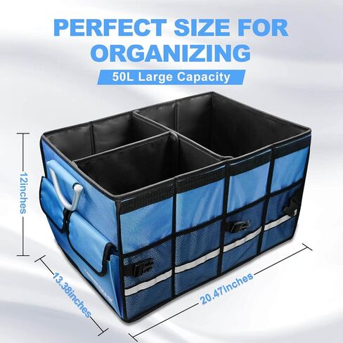 wattstar Trunk Organizer With Isulated Grocery Bag, Black Car Organizer, Collapsible Car Trunk Organizer For SUV, Sedan And Truck, Car Storage Organizer With Aluminum Alloy Handle For Men And Women in Kuwait