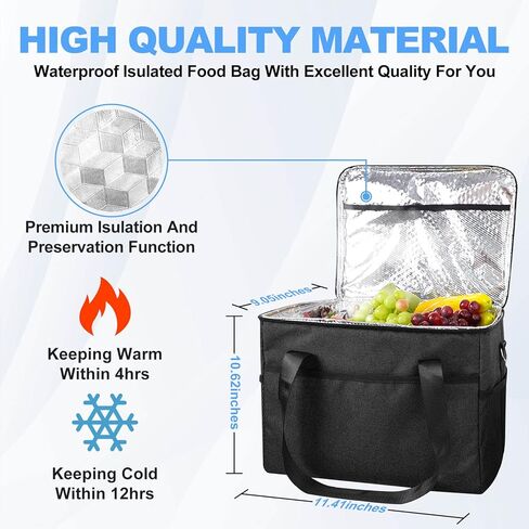 wattstar Trunk Organizer With Isulated Grocery Bag, Black Car Organizer, Collapsible Car Trunk Organizer For SUV, Sedan And Truck, Car Storage Organizer With Aluminum Alloy Handle For Men And Women in Kuwait