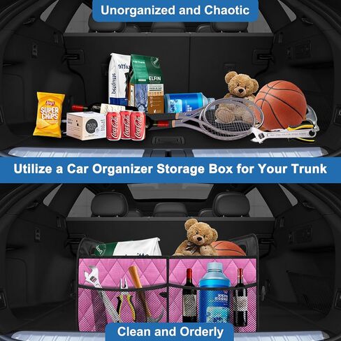 Trunk Organizer for Car, Collapsible Car Organizers and Storage - Portable Trunk Organizer SUV Car Accessories for Women/Men for Any Car, SUV, Mini-Van, Large, Black in Saudi Arabia