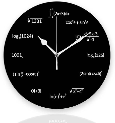 ساعات حائط تعمل بالبطارية 12 بوصة، عالم رياضيات رياضي، ديكور منزلي صامت للحمام، غرفة المعيشة، غرفة النوم in Kuwait