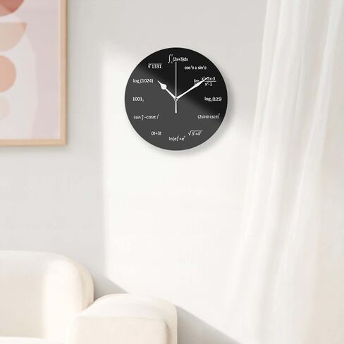 ساعات حائط تعمل بالبطارية 12 بوصة، عالم رياضيات رياضي، ديكور منزلي صامت للحمام، غرفة المعيشة، غرفة النوم in Kuwait