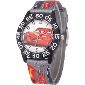 Disney Pixar Cars 3 Kids' Plastic Time Teacher Analog Quartz Nylon Strap Watch