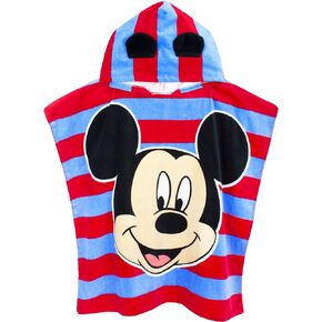 Disney Mickey Mouse Unisex Poncho One Size Bath Towel Kids Girls Boys Blue