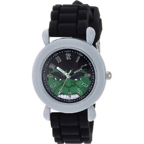 MARVEL The Hulk Kids' WMA000239 Avengers Analog Display Analog Quartz Black Watch