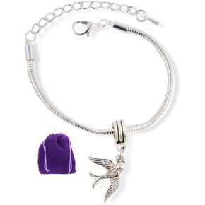 Bird Bracelet | Swallow Bird Flying Snake Chain Charm Jewelry for Women and Men
