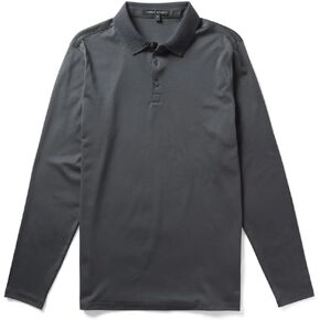 Robert Barakett Men's Honeycomb Long Sleeve USA Grown 100% Pima Cotton Button Placket Polo Shirt