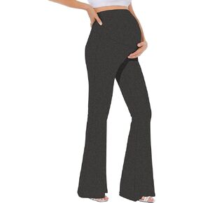 Rheane Buttery Soft Maternity Flare Leggings Over The Belly/High Waisted Bell Bottom Pants for Yoga Casual Lounge