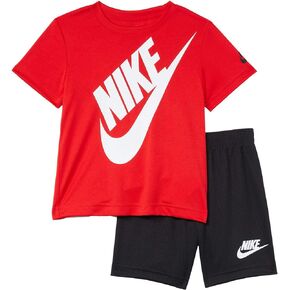 Nike Boy's Dri-FIT Logo Graphic T-Shirt & Shorts Two-Piece Set (Little Kids) Black/University Red 7 Little Kid