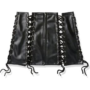 Daisy corsets Women's Patent PVC Vinyl Lace-up Skirt W/Black Lacing