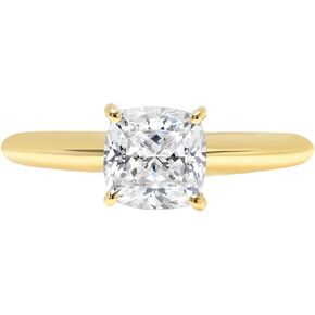 Clara Pucci 1.4ct Cushion Cut Solitaire Stunning Lab Created White Sapphire Engagement Bridal Promise Anniversary Ring 14k Yellow Gold