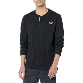 True Religion Men's Ls Branded Henley