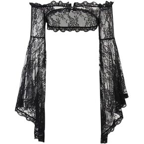 Goth Shrug Gothic Victorian Half Shirt Crop Top for Women