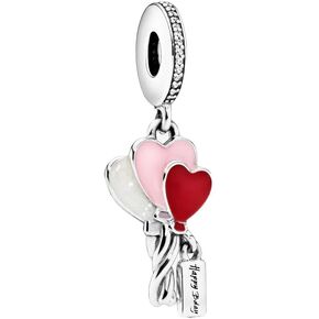 Pandora Jewelry Happy Bday Balloon Dangle Cubic Zirconia Charm in Sterling Silver, With Gift Box