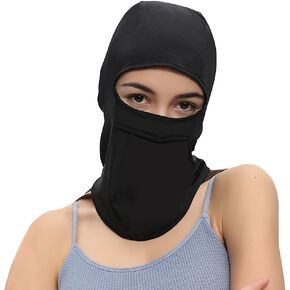 Balaclava Ski Mask for Women Sun Protection Hood Full Cooling Face Cover Black