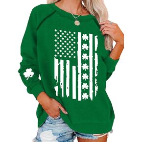 St Patricks Day Flag Shamrock Hoodie Irish Green Sweatshirt Shamrock American Flag Hoodie Ireland Sweatshirt