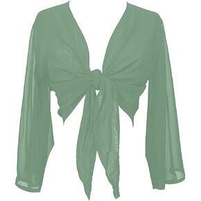 Indian Trendy Women's Flair Wrap Tie Top Chiffon Choli Blouse Belly Dance Gypsy Bolero Shrugs Cardigan