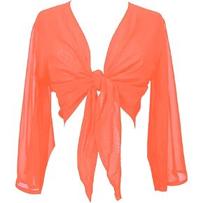 Indian Trendy Women's Flair Wrap Tie Top Chiffon Choli Blouse Belly Dance Gypsy Bolero Shrugs Cardigan in Kuwait