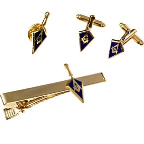 Trowel Lapel Pin Tie Bar Clip Cufflinks Masonic Combo Pack