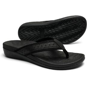 MEGNYA Womens Orthopedic Sandals with Arch Support, Summer Plantar Fasciitis Flip Flops for Flat Feet, Comfortable Cushioned Foam Slippers for Outdoor Beach