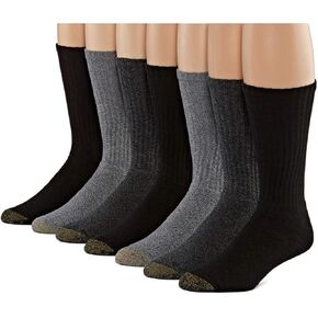 Gold Toe Men's Cotton Crew 6 Plus 1 Bonus Pack