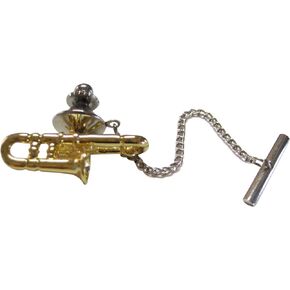 Gold Toned Trombone Tie Tack