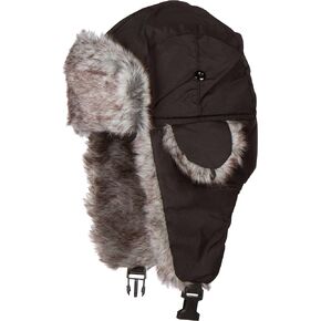 Sakkas Unisex Weatherproof Nylon Faux Fur Lined Winter Earflap Trooper Aviator Hat