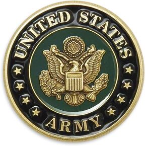 US Army Seal Die Struck Solid Brass Lapel Pin with Enamel Made in USA