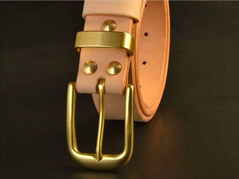 HTLEATHER 2 Pcs Solid Brass Single Prong Square Belt Buckle, Solid Brass Belt Buckle for Men Women, 6 Pcs Screw Belt Brass Solid, DIY Leather Craft (35mm/1.4in), Yellow, 35mm T9 in Saudi Arabia