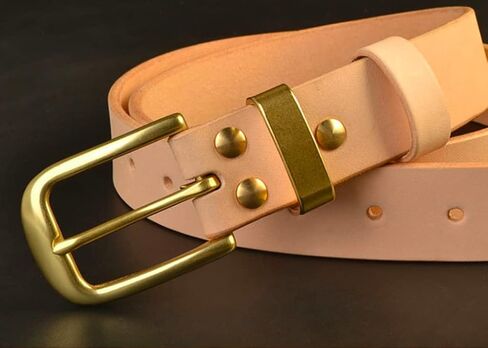 HTLEATHER 2 Pcs Solid Brass Single Prong Square Belt Buckle, Solid Brass Belt Buckle for Men Women, 6 Pcs Screw Belt Brass Solid, DIY Leather Craft (35mm/1.4in), Yellow, 35mm T9 in Saudi Arabia