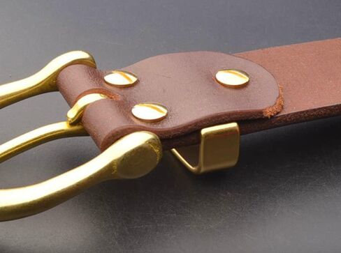 HTLEATHER 2 Pcs Solid Brass Single Prong Square Belt Buckle, Solid Brass Belt Buckle for Men Women, 6 Pcs Screw Belt Brass Solid, DIY Leather Craft (35mm/1.4in), Yellow, 35mm T9 in Saudi Arabia