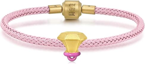 CHOW SANG SANG 999 24K Solid Gold Mini Charm Cute Wedding Ring Charm Bracelet for Women 93866C, Metal, not known in Saudi Arabia