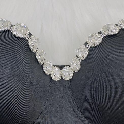 ELLACCI المرأة السوداء الناعمة حجر الراين رفع بوستير المحاصيل الأعلى مع الأشرطة للانفصال in Kuwait