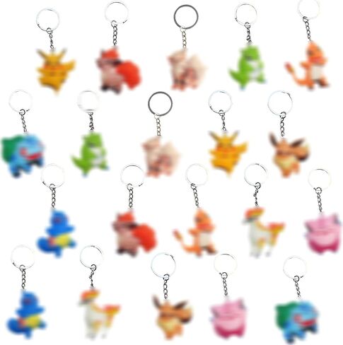 20Pcs Cartoon Keychain,Cute Anime Silicone Key Chain Keyring Key Purse Backpack School Bag Crossbody Handbag Charms, Mini Pendant Set Birthday Gift Fans Party Prizes Supplies in Saudi Arabia