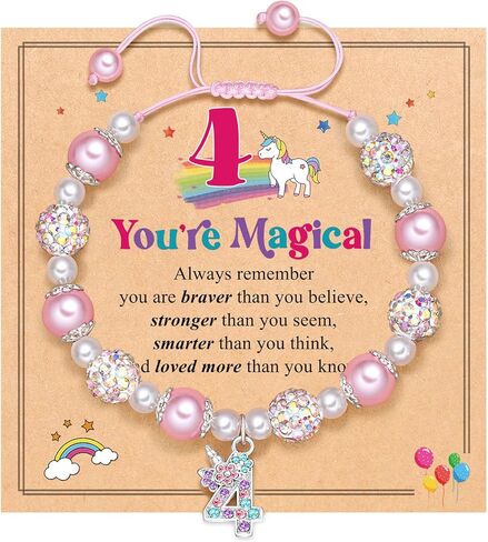 UPROMI Gifts for 6-12 Year Old Girl Unicorn Bracelet, Christmas Birthday Gifts for Daughter/Granddaughter/Niece in Saudi Arabia