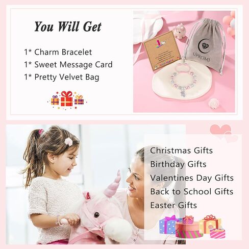 UPROMI Gifts for 6-12 Year Old Girl Unicorn Bracelet, Christmas Birthday Gifts for Daughter/Granddaughter/Niece in Saudi Arabia