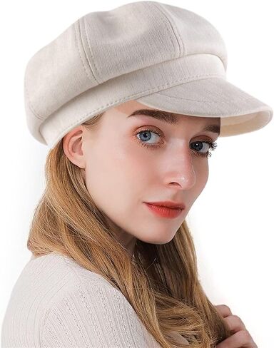 قبعة موزع الصحف للنساء قبعة دافئة من جلد الغزال كابي للفتيات قبعة قبعة ورقية لفصلي الخريف والشتاء in Kuwait