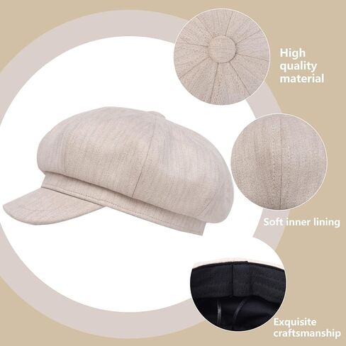 قبعة موزع الصحف للنساء قبعة دافئة من جلد الغزال كابي للفتيات قبعة قبعة ورقية لفصلي الخريف والشتاء in Kuwait