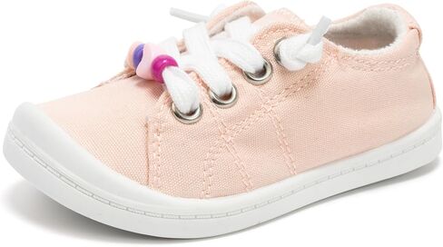 FUNKYMONEY Girls Canvas Sneakers Lace up Lightweight Casual School Shoes for Toddler/Little Kids in Kuwait