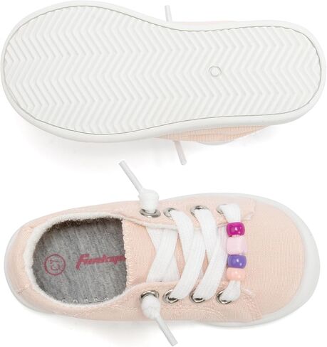 FUNKYMONEY Girls Canvas Sneakers Lace up Lightweight Casual School Shoes for Toddler/Little Kids in Kuwait