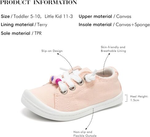 FUNKYMONEY Girls Canvas Sneakers Lace up Lightweight Casual School Shoes for Toddler/Little Kids in Kuwait