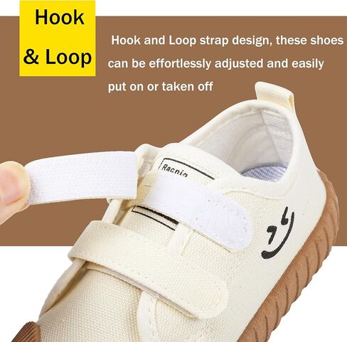 Boy's Girl's Toddlers Canvas Shoes Slip-On Lightweight Kids Sneakers Hook and Loops Casual Skin-Friendly Walking Running Shoes with Multicolor Sole (Toddler/Little Kids) in Saudi Arabia
