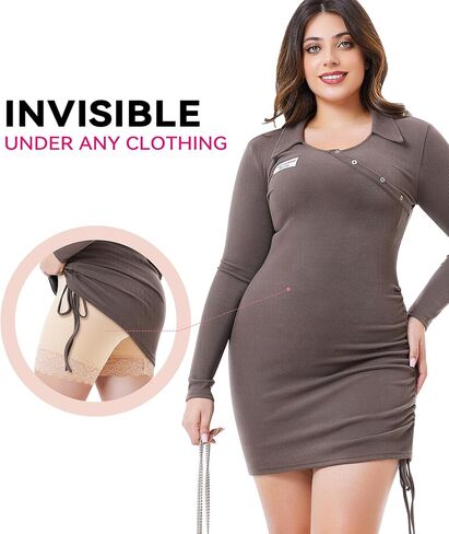 Nebility Plus Size Shapewear Tummy Control Underwear Butt Lifting Panties Hi-Waist Trainer Body Shaper Short Thigh Slimmer in Kuwait